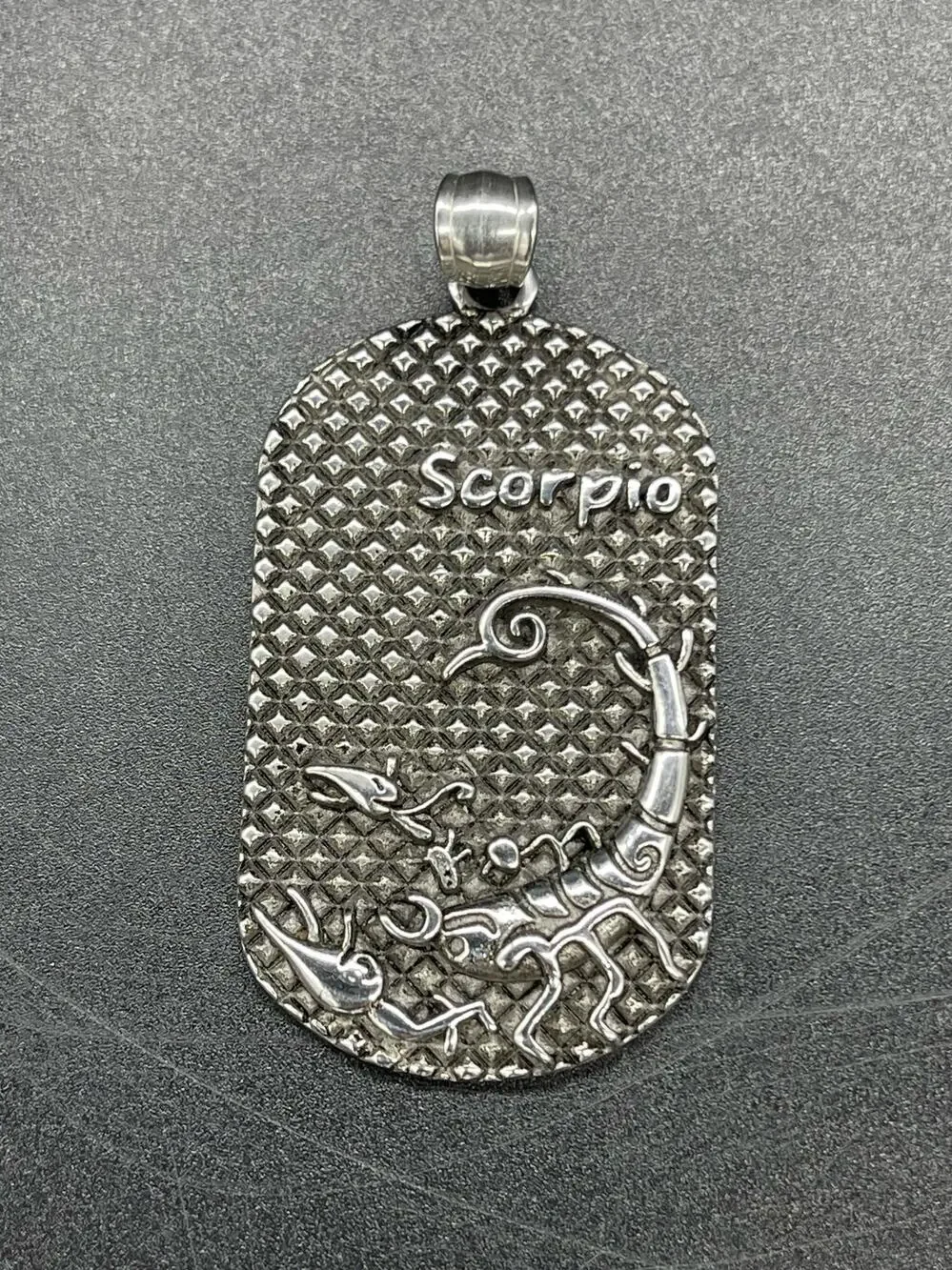 Scorpio Men’s Pendant Stainless Steel Scorpion Engraved Back 